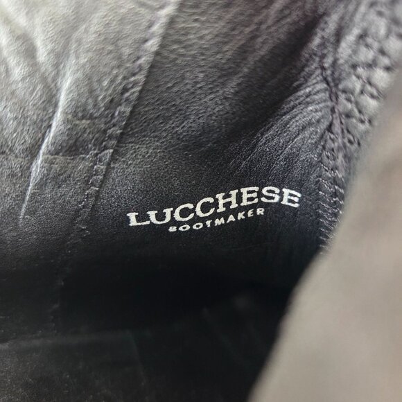 Lucchese Alma Exotic Black Python Vamp Leather Ankle Booties 9.5M - Picture 10 of 13